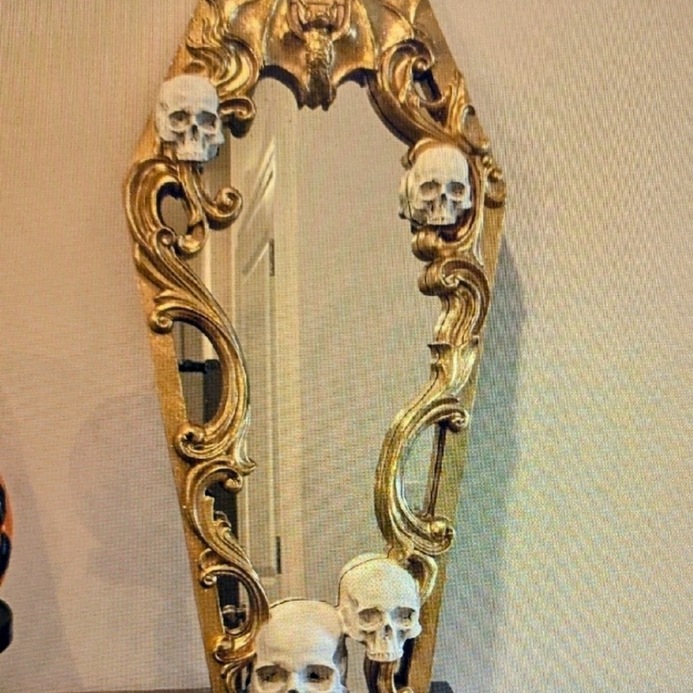 Christian Siriano Gold Skull Mirror